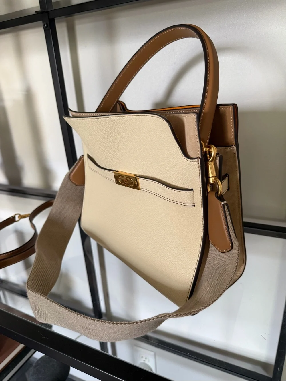 Tory Burch Lee Radziwill Pebbled Small Double Bag